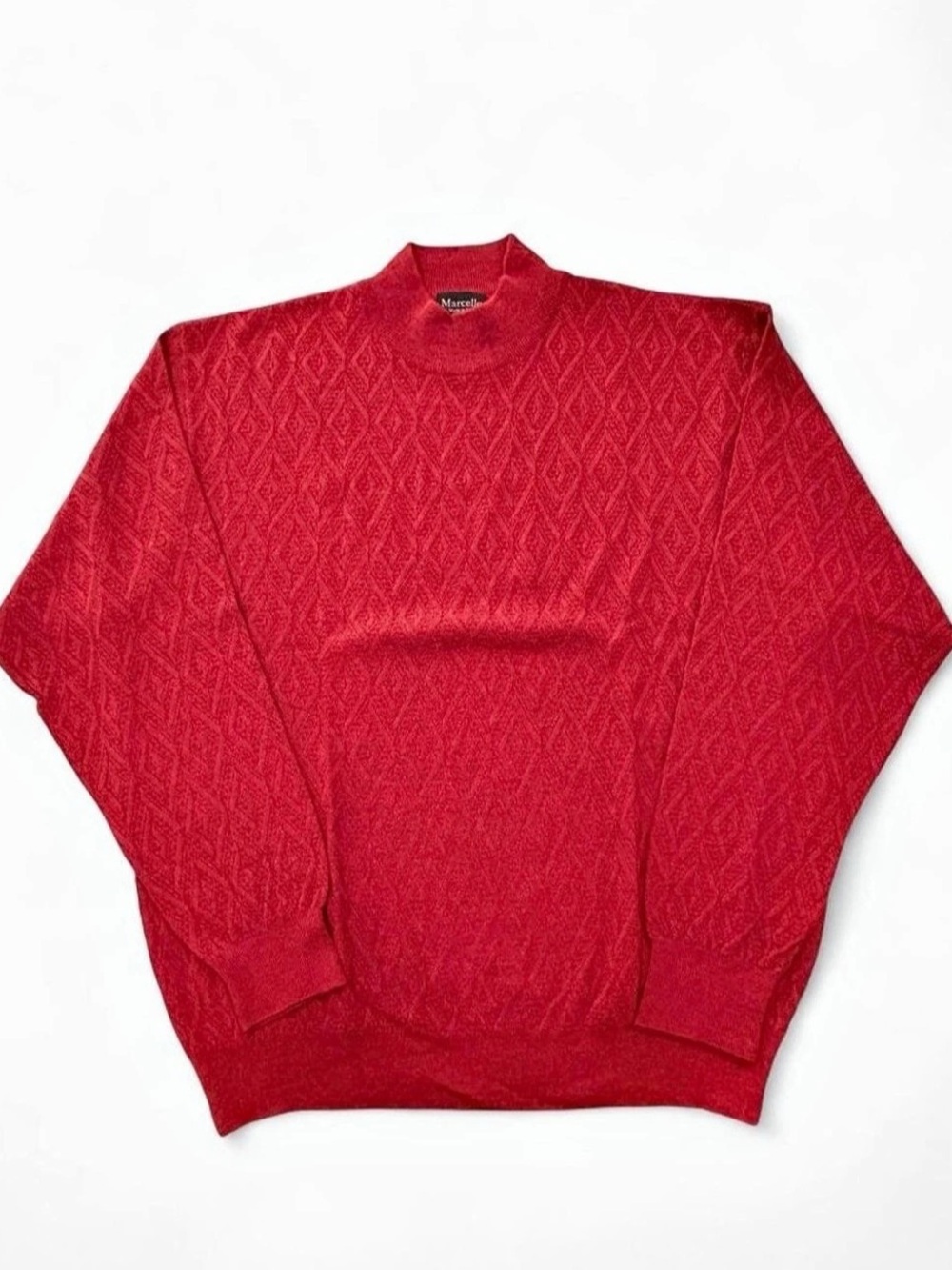 Marcello Men's Mock Turtleneck Sweater XXL Red